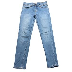 Free People Women Blue Low Rise Skinny Jeans Size 26 Medium Wash Stretch Denim